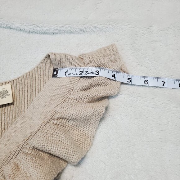 Anthropologie Moth Cream Linen Wool Dress XS Boho Feminine Cottagecore Romantic - Picture 8 of 10